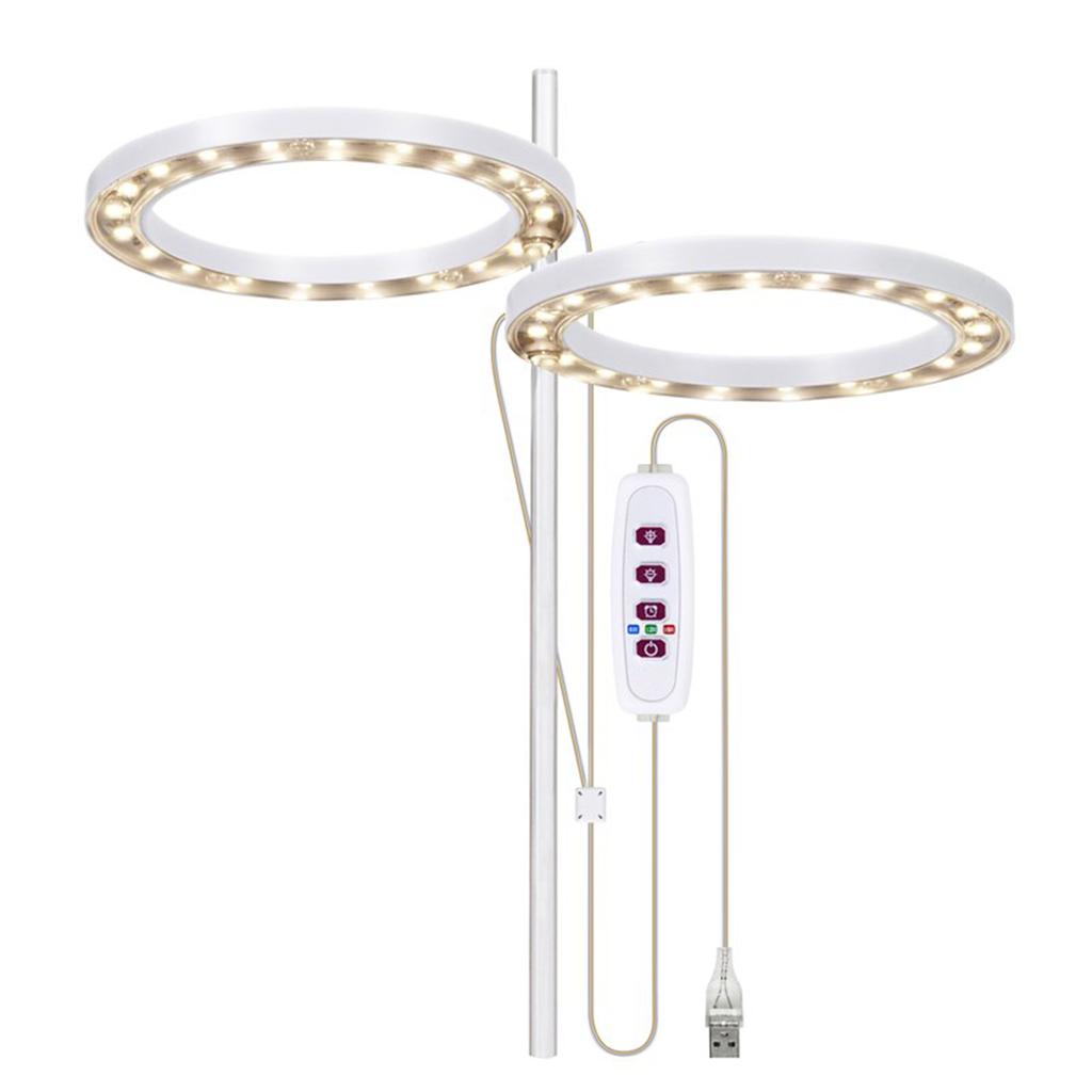 LED Plant Grow Light 5 Dimmable Modes Dual Head Timing USB Plant Lamp for Succulents Potted Plants