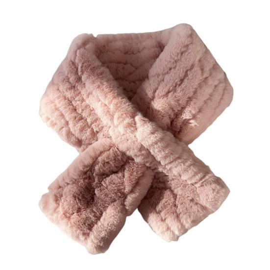 Winter Scarf Soft Imitation Rabbit Fur Solid Color Design Short Scarf Thickened Warm Plush