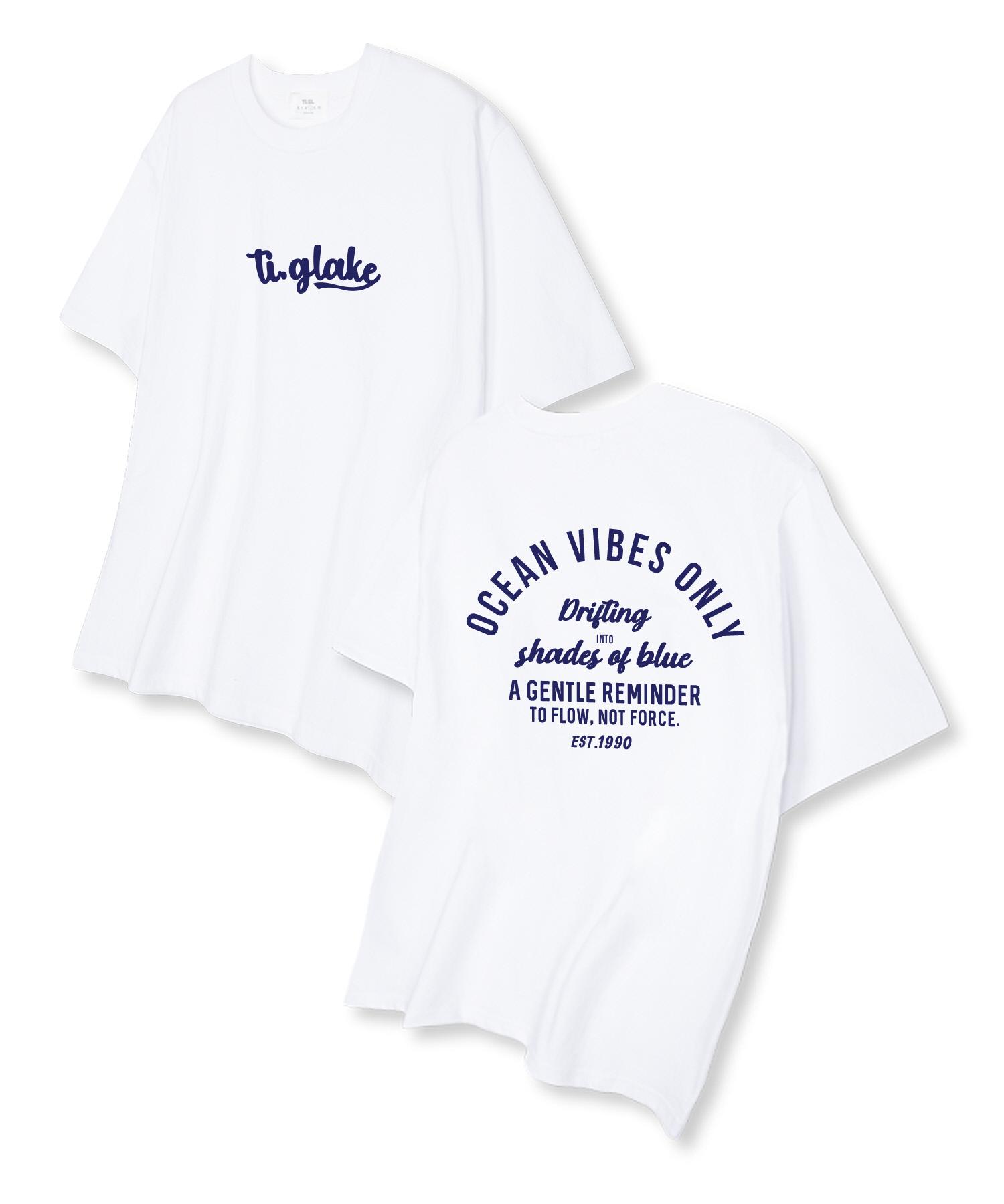 Tee Glake Ocean Vibe Oversized Short Sleeve T-Shirt White L