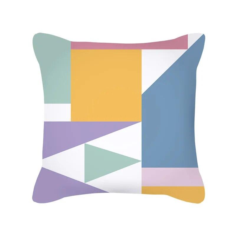 Nordic Style Colorful Geometric Printing Pattern Sofa Cushion Cover Pillowcase Home Decor Party Car Bedding