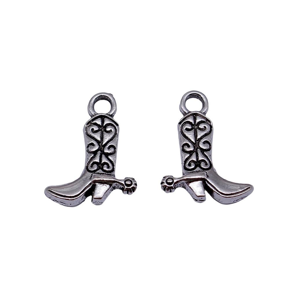 Cowboy Boot Charms Multi Color Alloy Pendants For Western Themed DIY Jewelry