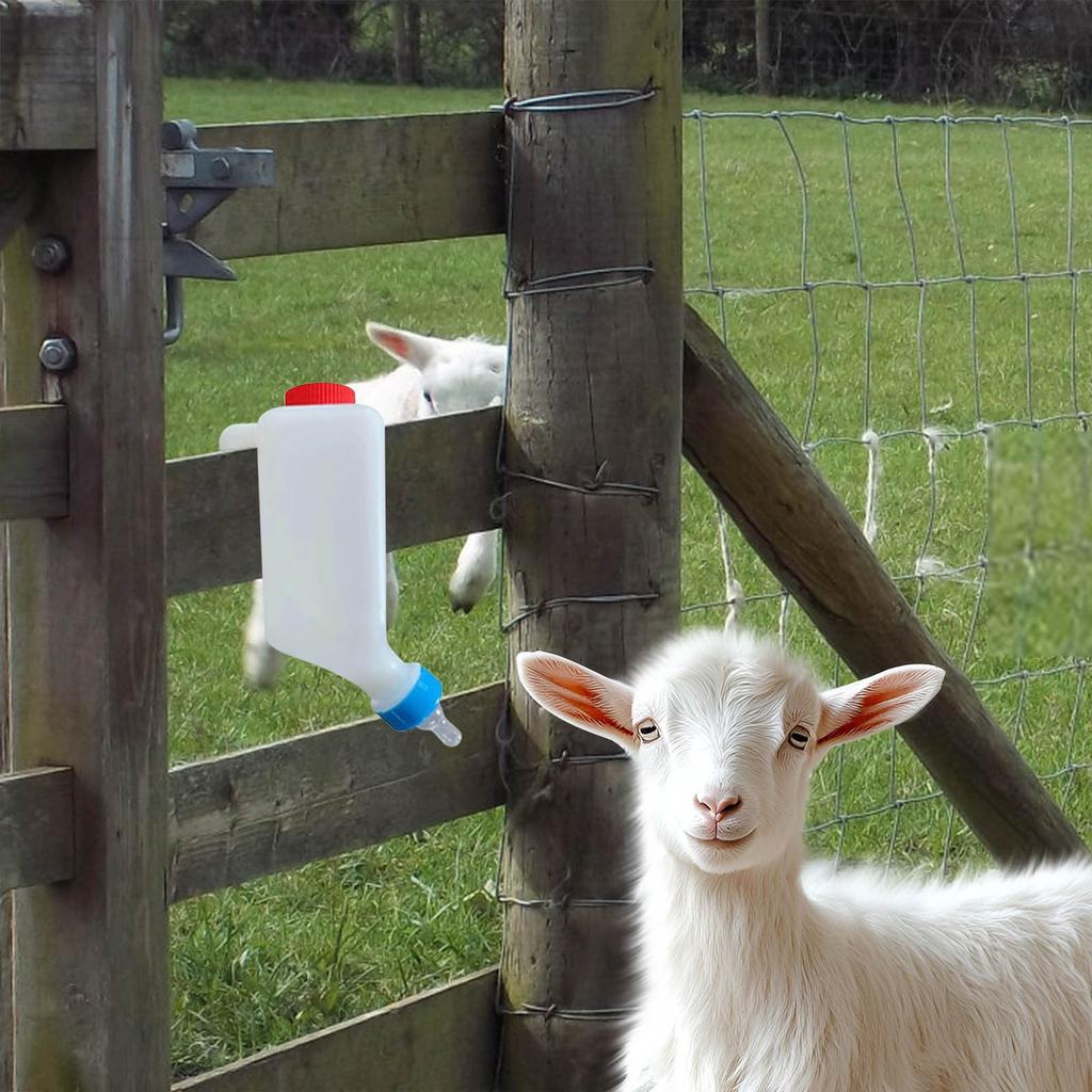 Baby Bottles, 800ml Lamb Baby Bottle With Scale Hanging Plastic Milk Feeder Bottle Little Calf Sheep Bottle With Handle