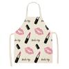 Nail Polish Lipstick Kitchen Cotton Linen Apron Bib Home Cleaning  Ladies  Cooking Picnic