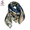 [Bysifa] New 100% Pure Silk Square Scarf Hijab Fashion Blue Green Women Scarves Shawl Fall Winter Luxury  Neck Scarf Cape