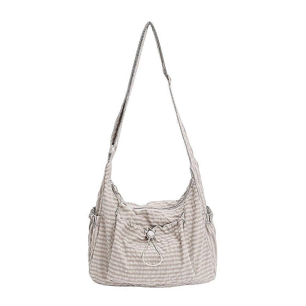 Korean Style Plaid Casual Shoulder Bag Lightweight Versatile Daily Crossbody Bag