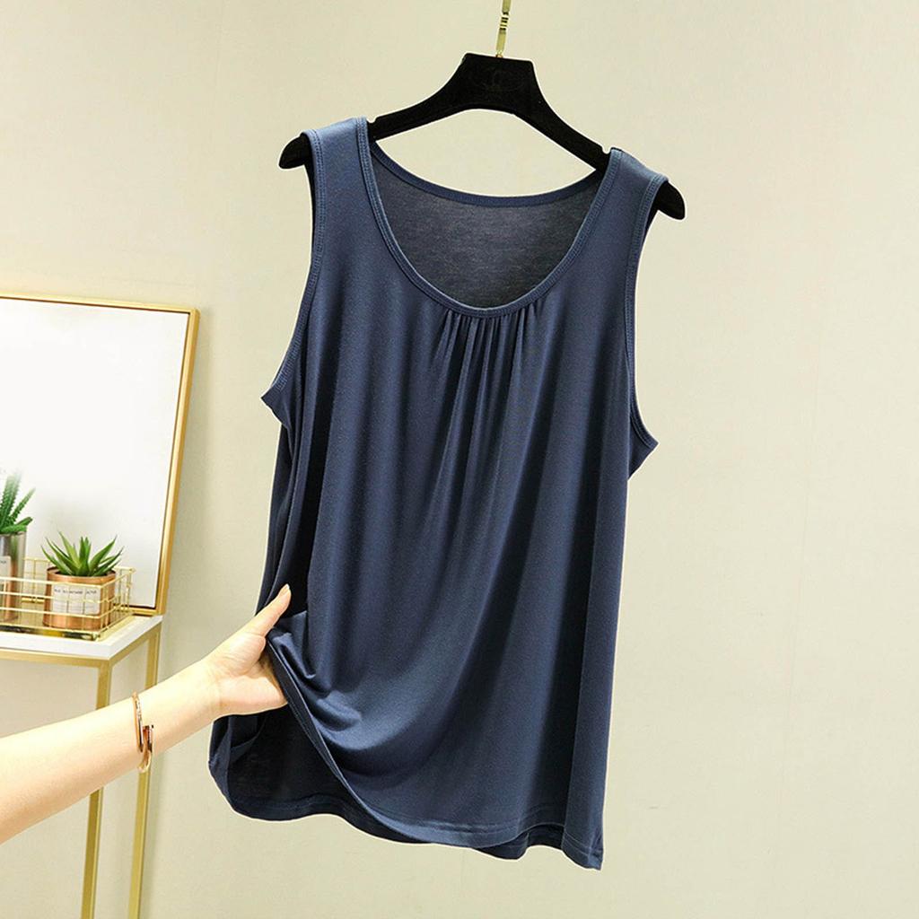 Damen Locker Lässig Und Bequem Sommer Innen Lang Einfarbig Basis Weste