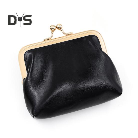 Mini Vintage Coin Purse Faux Leather Kiss Lock Change Pouch Portable Wallet Multi-purpose Keys Earphones Trinkets Lipstick Cosmetic Accessories