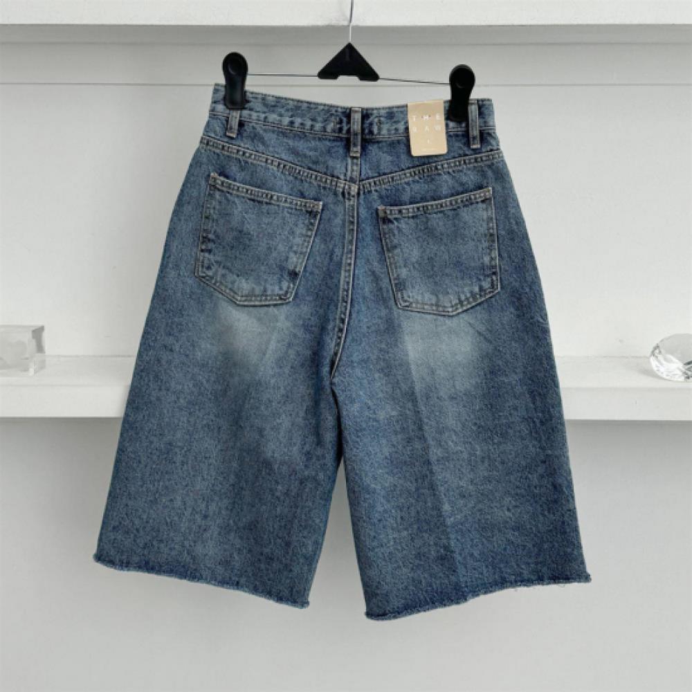 New Arrivals Open Run Cotton Denim Shorts Women Spring Slit Wash