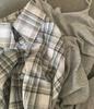 Women's Retro Plaid Long-Sleeved Japanese Sunscreen Shirt for Spring and Autumn