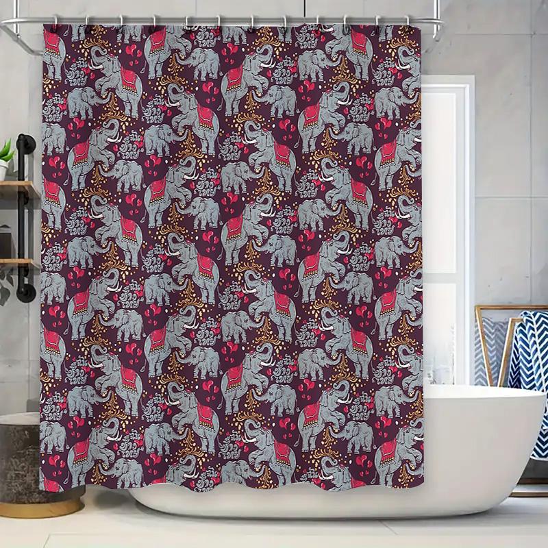 

Elegant Shower Curtain Sets Waterproof Vintage Floral Pattern Bathroom Decor Fabric Backdrop Modern Farmhouse Style Home Textile W60H190(CM)-1 Pcs