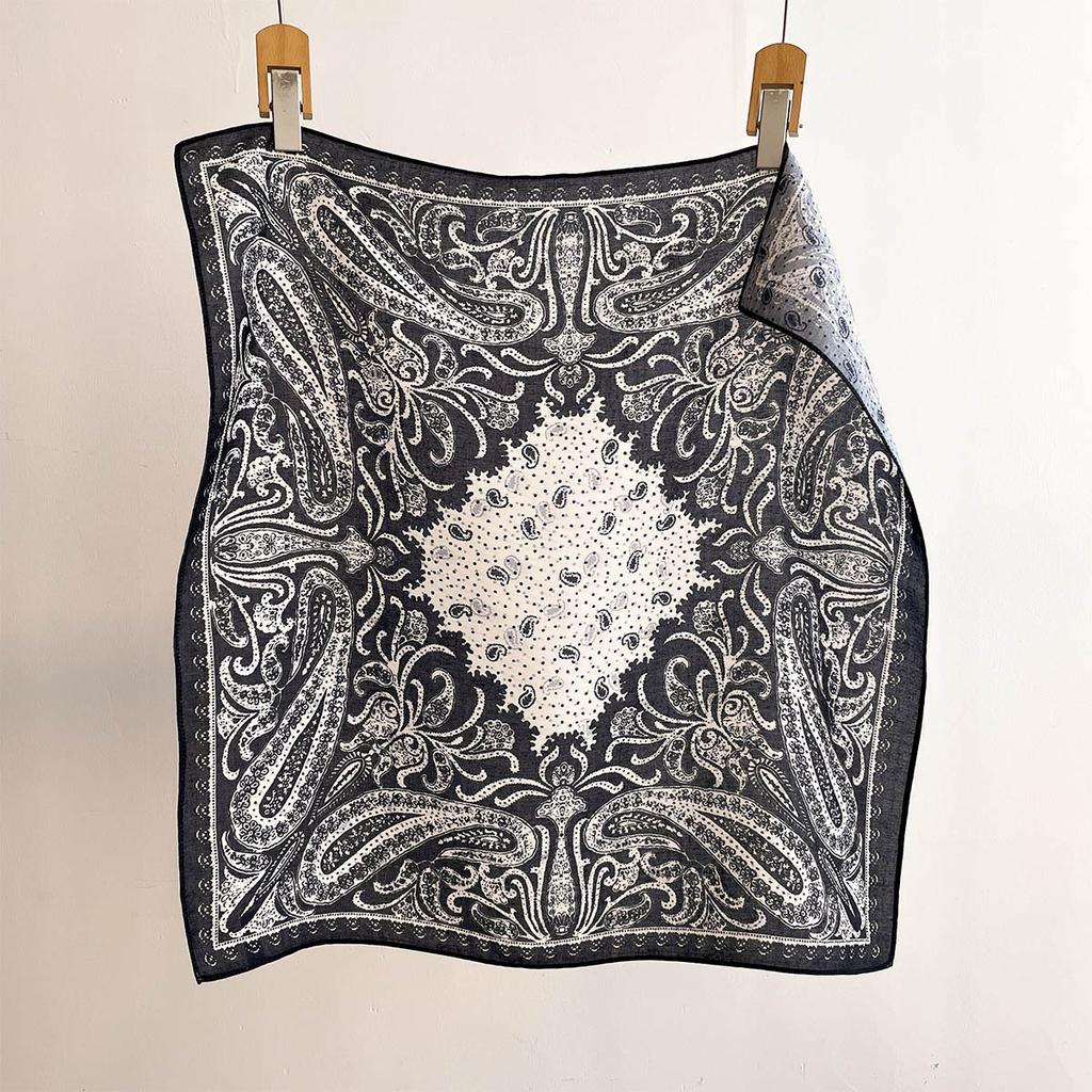 Spring and summer new double-sided cashew flower square scarf multi-color retro silk scarf women's daily age reduction small square scarf