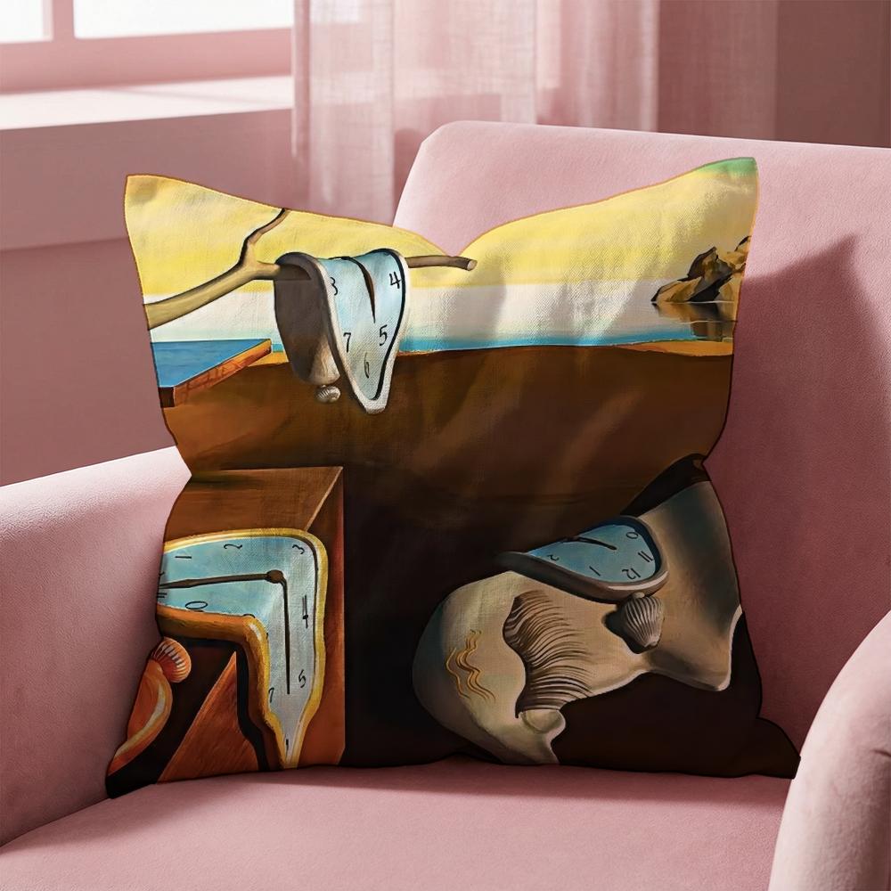 The Persistence of Memory Dal Cushion Cover Multi-Scene Pillow Cover for Home & Car - Reversible, Soft & Durable for Daily Use