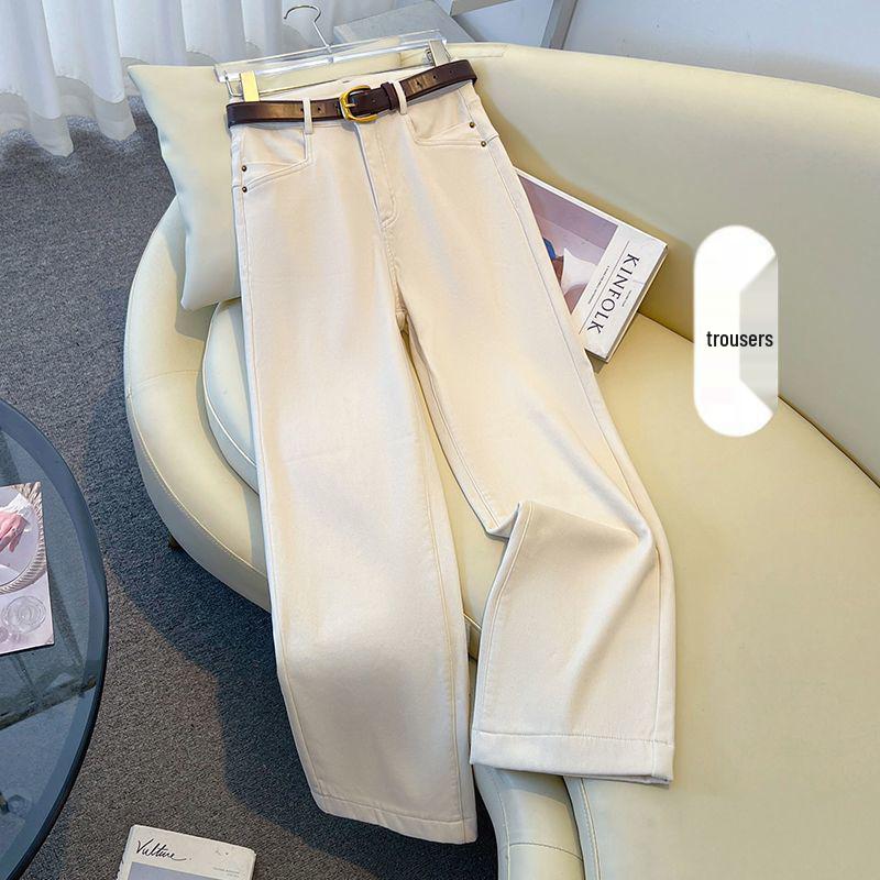

New Jeans 2026 Women s High-Waisted Wide-Leg Cropped Pants: Spring/Autumn, Petite 9/10 Length. 26/S (89-98 lbs)