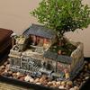 New Zen Bonsai Ornaments for Living Room or Office - Porcelain Micro-Landscape Decor for Bookcase and Desktop.