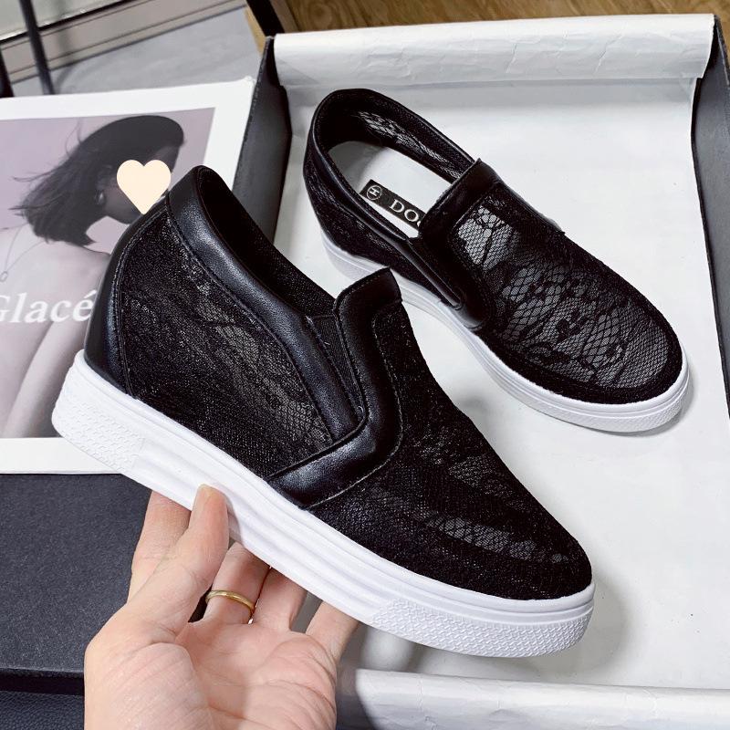 Adidași slip-on din piele moale naturală, cu platformă înaltă - Pantofi casual respirabili pentru femei, stil coreean pentru primăvară și toamnă