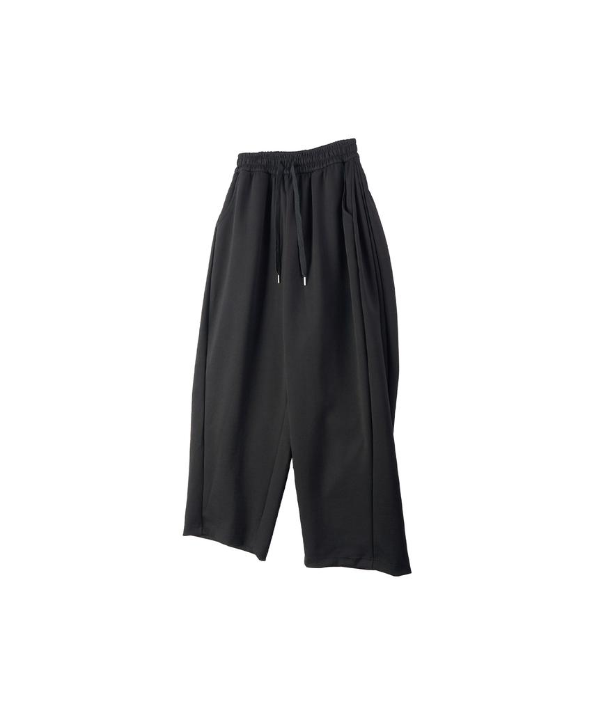 CREAM SODA LAB Air Essential Side Cut Wide Elastic Pants Black