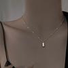 Little Gold Bar Pendant Necklace for Women High-end Niche Design Light Luxury Gold Brick Temperament Versatile Collarbone Chain