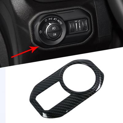 Vnitřní ABS Nálepka s nastavením světla předního světlometu z uhlíkových vláken pro Jeep Wrangler 2017- Car