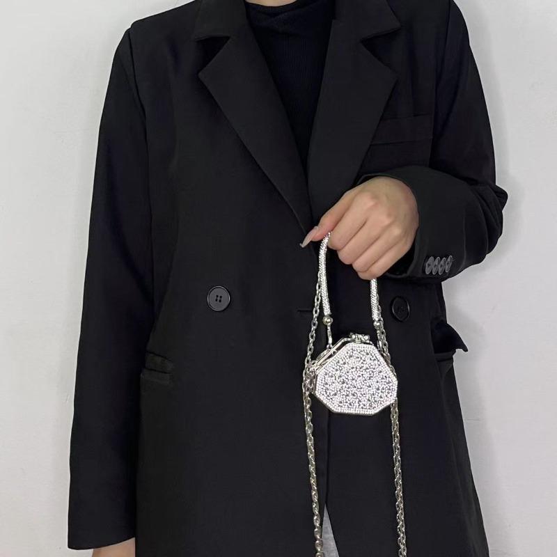 Catwalk handbag full diamond dress bag women's chain dinner acrylic mini bag diamond bag dumpling bag