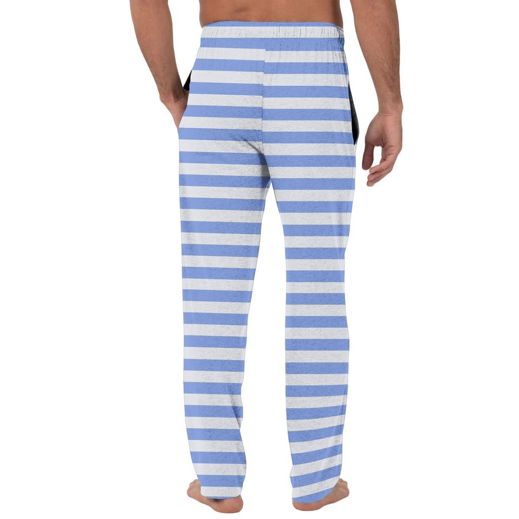 Herren Freizeit Pyjamahose mit Taschen | Einfarbig Gestreift Kariert Bedruckt Lockerer Schnitt Elastischer Bund für Zuhause