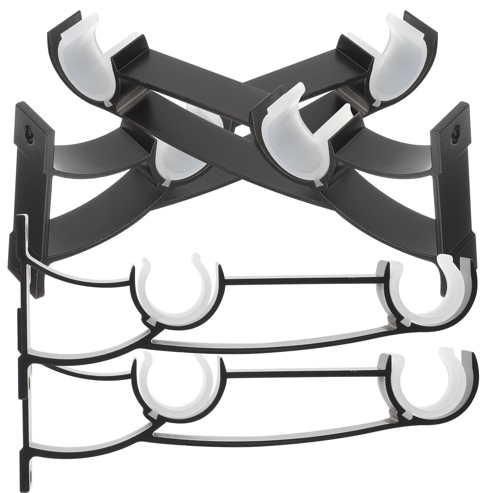 

4pcs Curtain Rod Brackets Wall Mount Double Curtain Holder Metal Support For Window Door Drapery Pole Bracket Holder