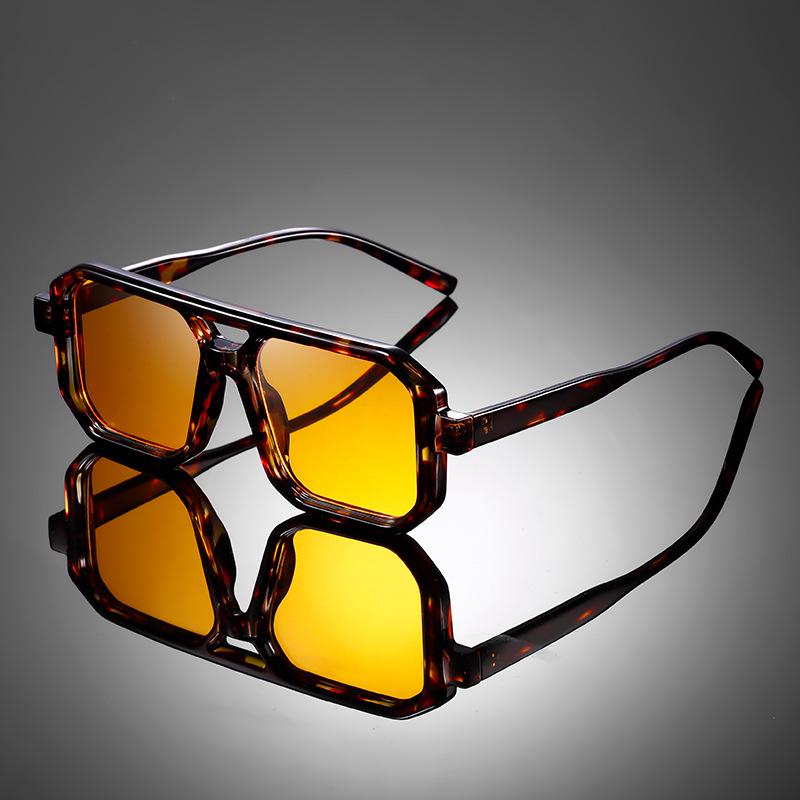 Unisex European-American Style Square Sunglasses with UV Protection - Trendy Large Frame (Model 3903)