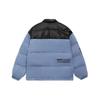Li Ning Color Block Polo Collar Sports Down Jacket Men Outerwear Light-Blue AYMR121-5