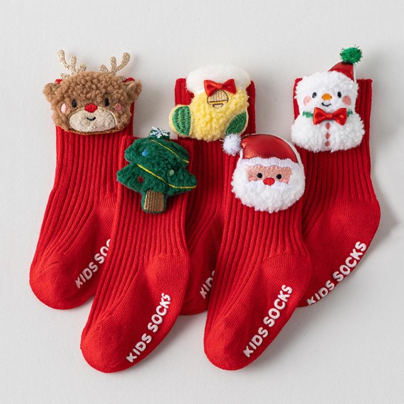 Weihnachts Baby Anti-Rutsch Boden Socken Für Jungen Mädchen Neujahr Rot Kinder Kleinkind Socken Weihnachten Niedlicher Elch Baum Schneemann Socke 0-3 Jahre