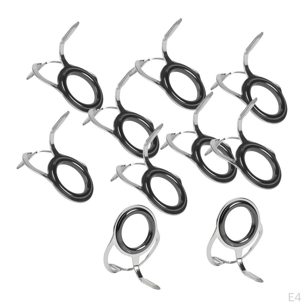 10pcs Ceramic Fishing Rod Guides Kit Double Feet Leg Rings Repair
