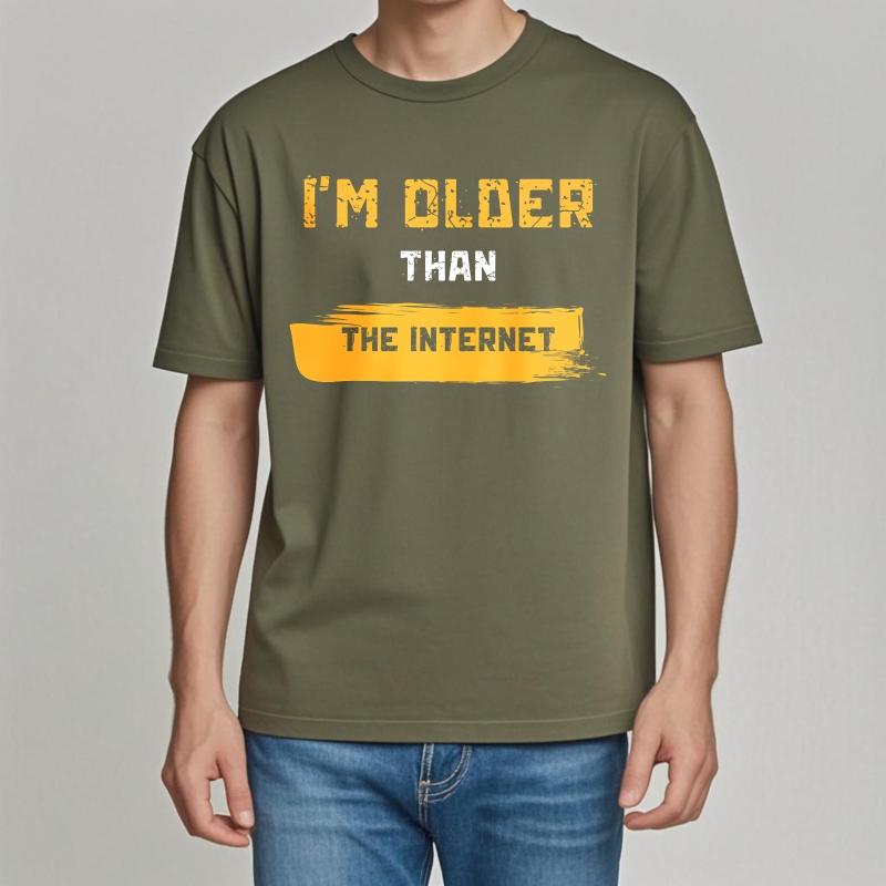 Retro Boys Summer Tshirt Im Older Than The Internet Short Sleeve Printed Crew Neck Unisex Tees Hiphop Cheap Tshirt
