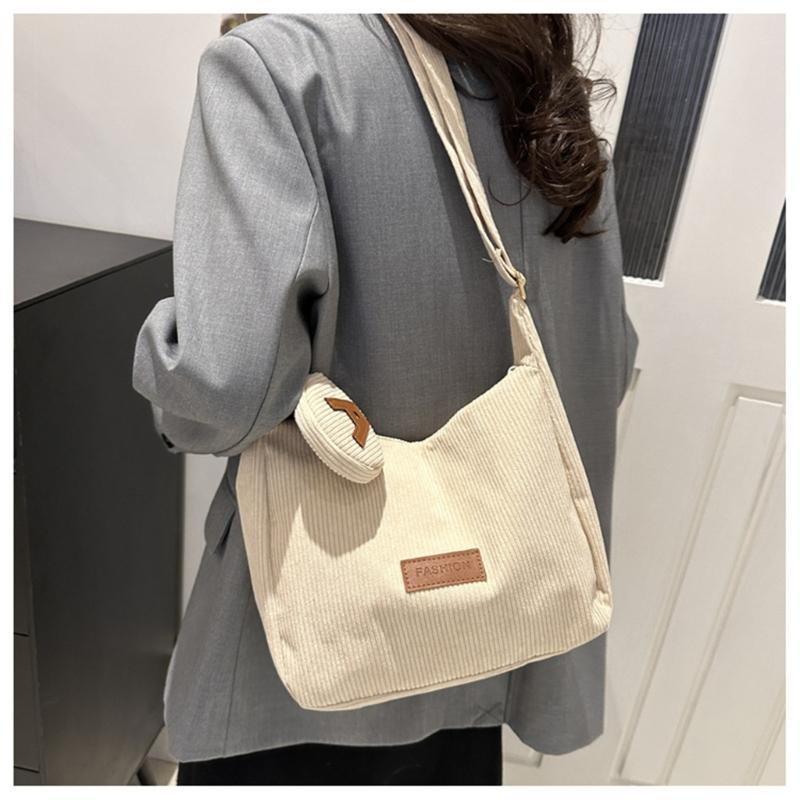 2024 NEW Crossbody Bag Corduroy Shoulder Bags Large Capacity School Book Bag Fashion Bags for Teen Girl Student