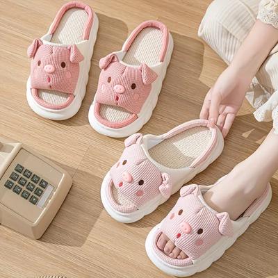 Cute Pig Slippers for Women All Season Breathable Open Toe Home Slippers for Unisex High Quality Mop Home Slippers Lovely