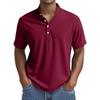 Men's Summer Solid Color Button Collar Short Sleeve Tops Men's Casual Loose Fashion Tops