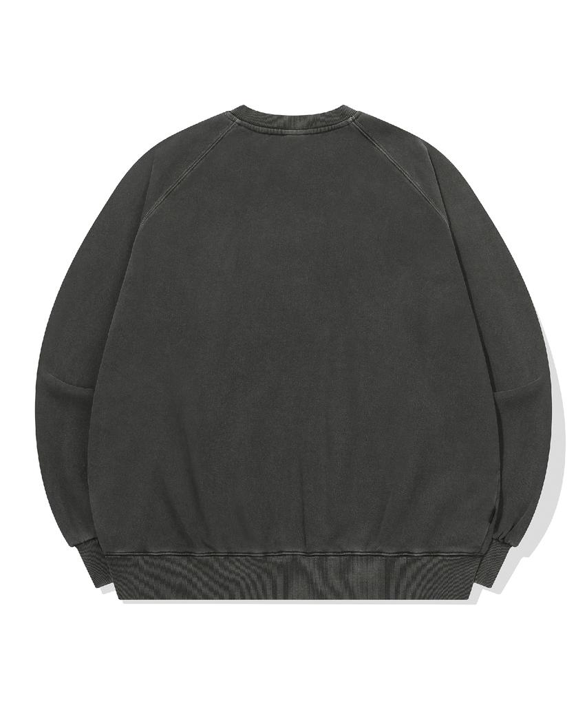 CPGN STUDIO Happy Tommy Raglan Pigment Sweatshirt Smoke Black