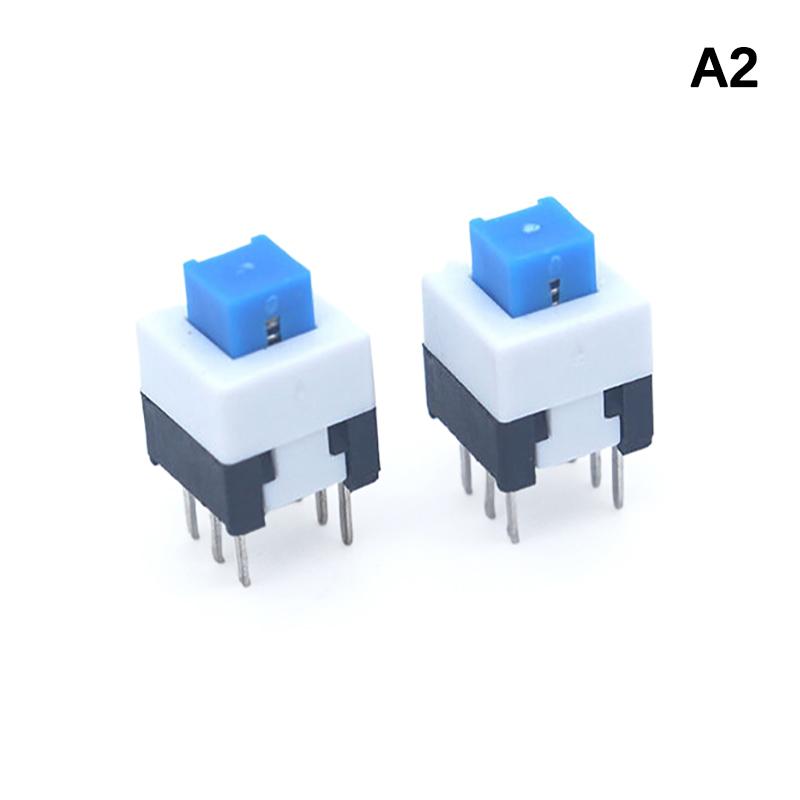 10Pcs/Lot Square 7X7X12Mm 6 Pin Dpdt Mini Push Button Flat Self-Locking Switch G64 Multimeter Switch Micro Switch Kit