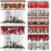 Christmas Short Curtains Festive Home Decor for Kitchen Living Room Xmas Ornament Holiday Gift