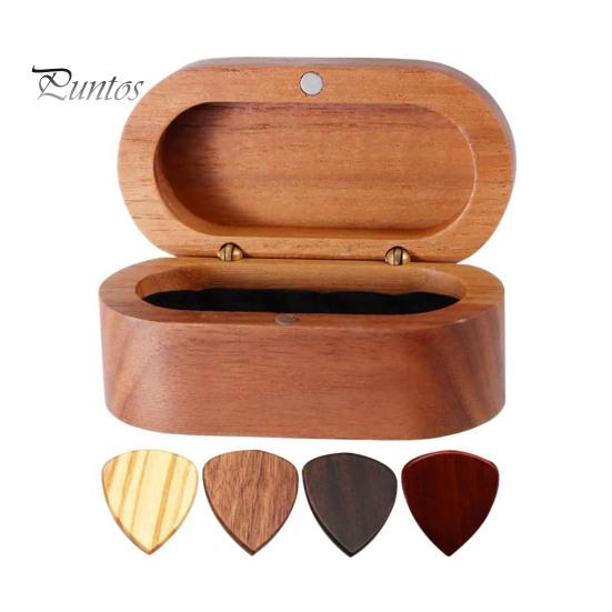 

Набор держателей для медиаторов с 4-мя медиаторами, деревянный органайзер для медиаторов для акустической электрогитары, укулеле, мини-коробка для хранения ювелирных изделий