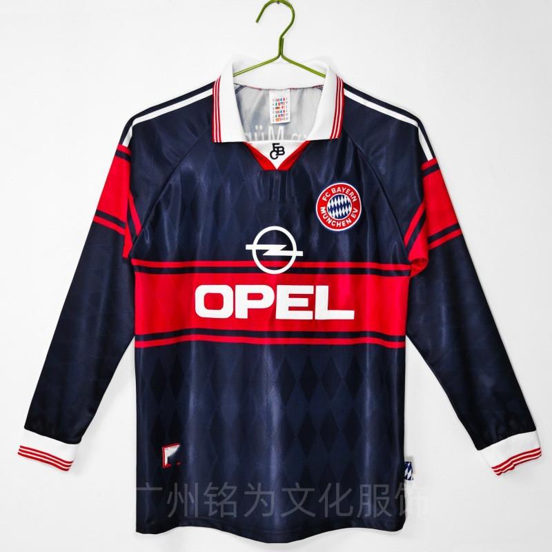 Mens Long Sleeve Retro Football Jersey Vintage Team Sportswear Soccer Fans