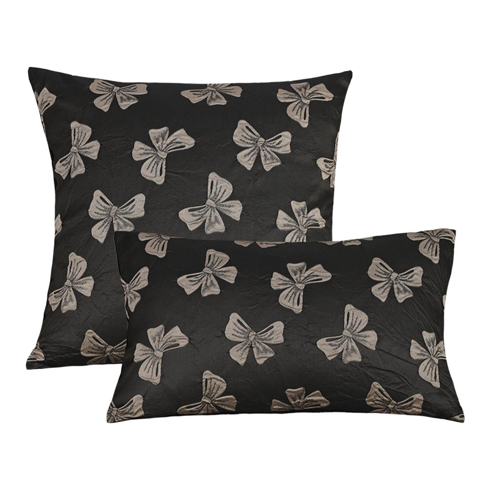 BUYNOW Jacquard Bow Pillowcase Without Pillow Core Korean Cute Girl Pink Bow Living Room Sofa Cushion Cover Home Bedroom Decor