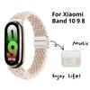 Loop Nylon Strap For Xiaomi Smart Band 10 9 Adjustable Magnetic Buckle Mi Band 9 Bracelet Weave Wristband for Mi Band 8 Accessories