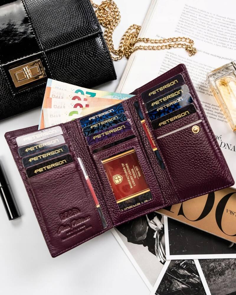 Mittlere Damen Geldbörse aus echtem Leder - Peterson