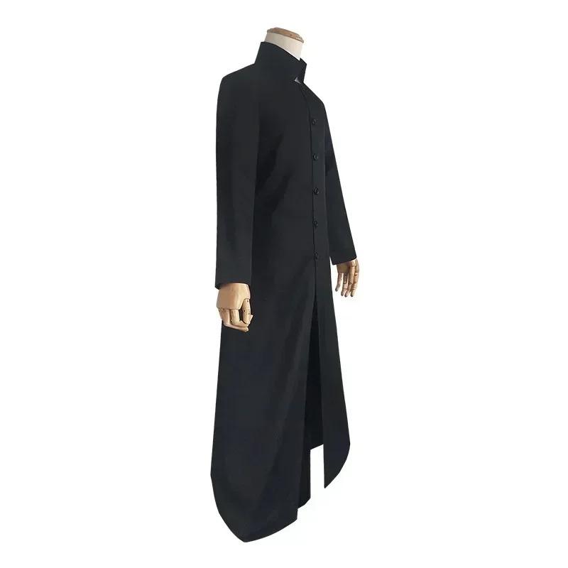Matrix Cosplay Kostume Neo Trench Coat Black Cosplay Costume Halloween Party Costumes for Men Cos Play Prop Accessories
