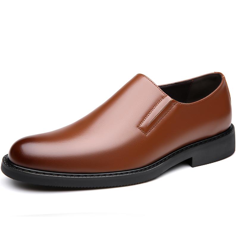 FashionSolid Color Leather Shoes for Men 2024 Spring Autumn New Designer Men's Dress Shoes Fashion British Casual Loafers Male