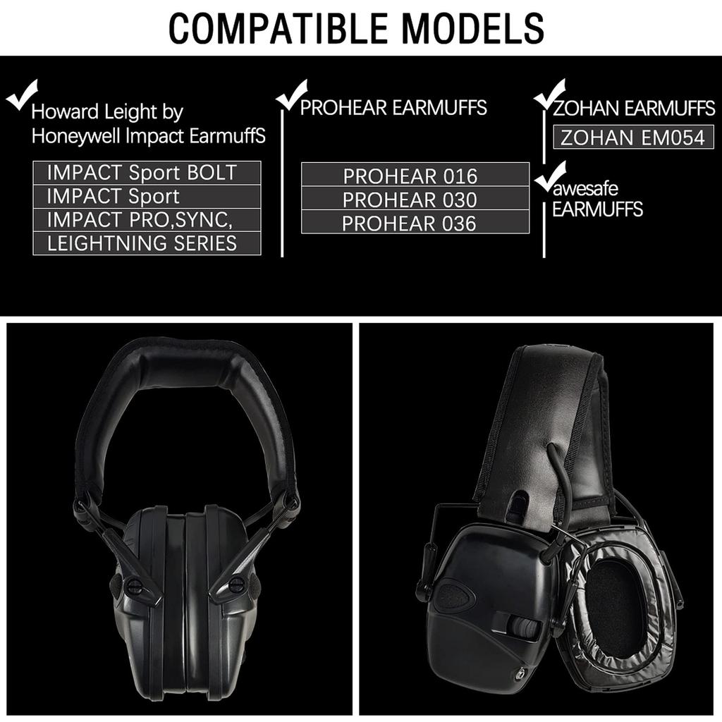 PROHEAR GEP02 Gel Ear Pads for Honeywell Headsets, Memory Foam Replacement Earmuff Cushions with Plastic Adapter Plate