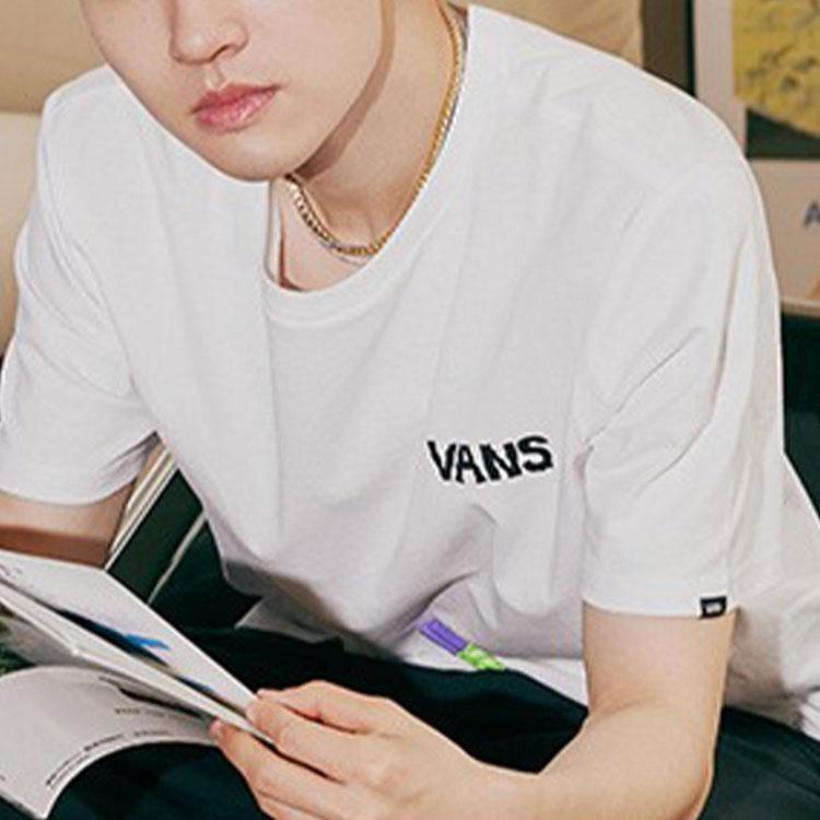 Vans Smiley Face Light Bulb Logo Printed American Vintage Crew Neck Short Sleeve T-Shirt Unisex Tops White VN000909WHT