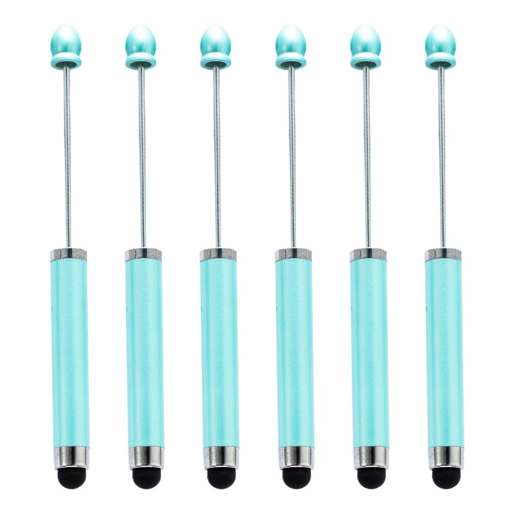 6 BUC Pix cu bilă 2 în 1 cu mărgele și capac stylus, pix pentru semnături de afaceri, uscare rapidă, scriere lină pentru birou, școală