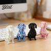 Black Dachshund Figurine Dog Ornament 3D Printed Movable Joint Design Figure Decorative Toy Sculpture for Home Office Decor Pet Lovers Collectors