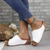Women's Summer Slippers 2024 New Outdoor Thick Sole Mid Heel Slope Heel Anti slip Lightweight Casual Simple Women's Slippers