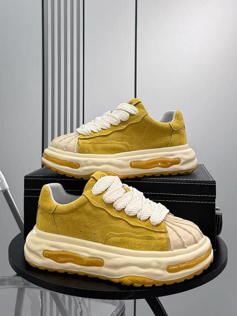 Herren Shell Toe Skate Schuhe mit dicker Sohle – Herbsttrend 2025, höhenverstärkende Freizeitsneaker