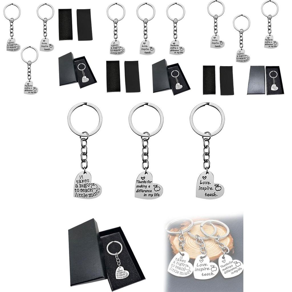 Stainless Steel Keychain With Heart Design Perfect Teacher's Day Or Graduation Gift